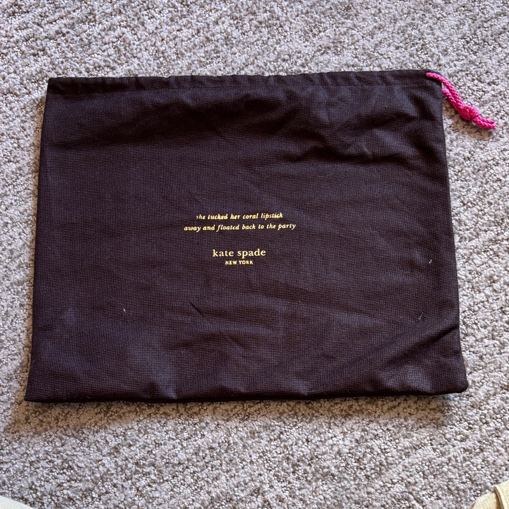 Kate Spade Chocolate Brown Bag with Pink Cord